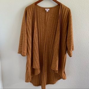 Lularoe Mustard Gold Thick Rib Cardigan Sweater Medium
